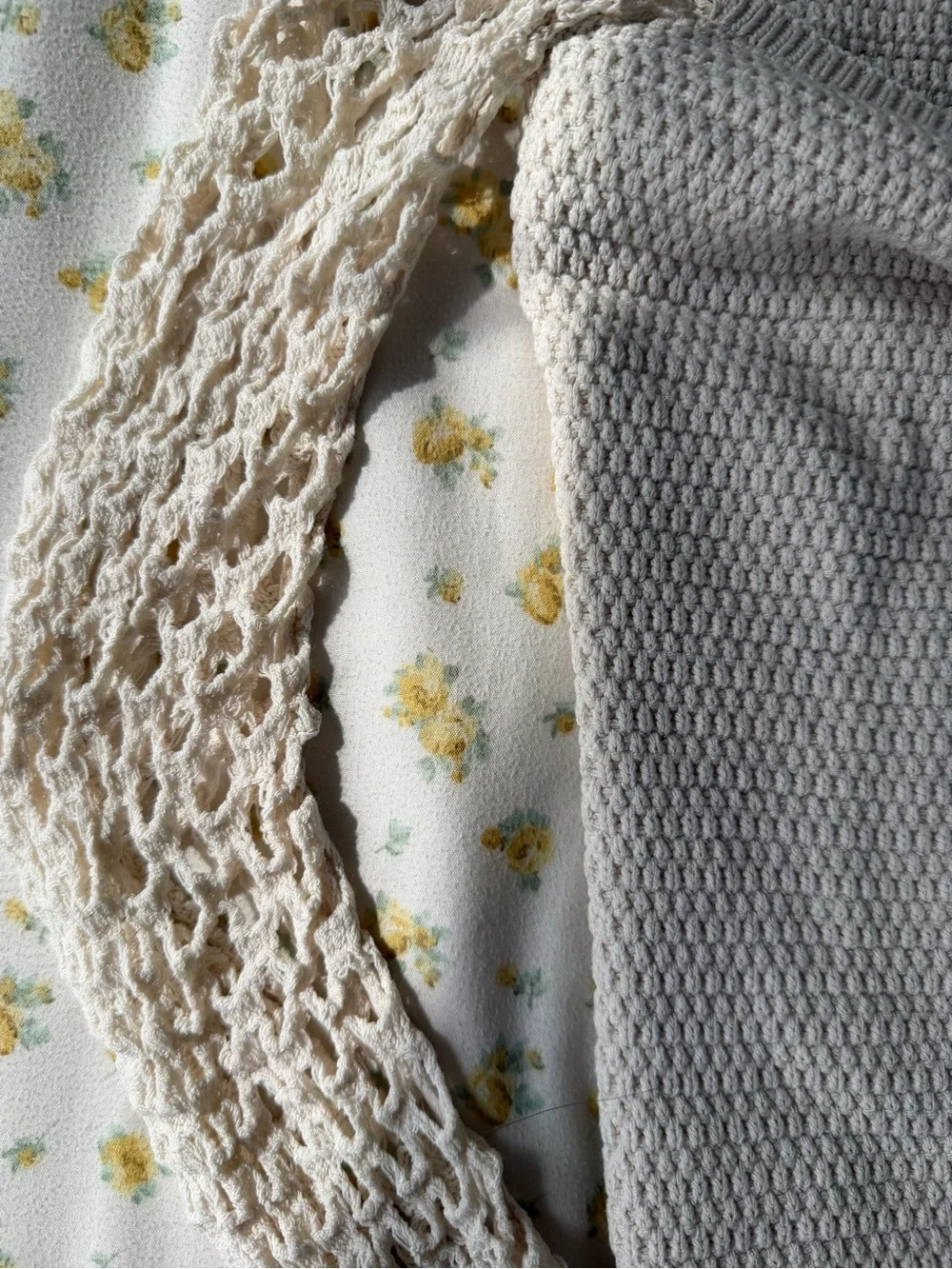 Zara Beige Crochet Knit Off-Shoulder Top